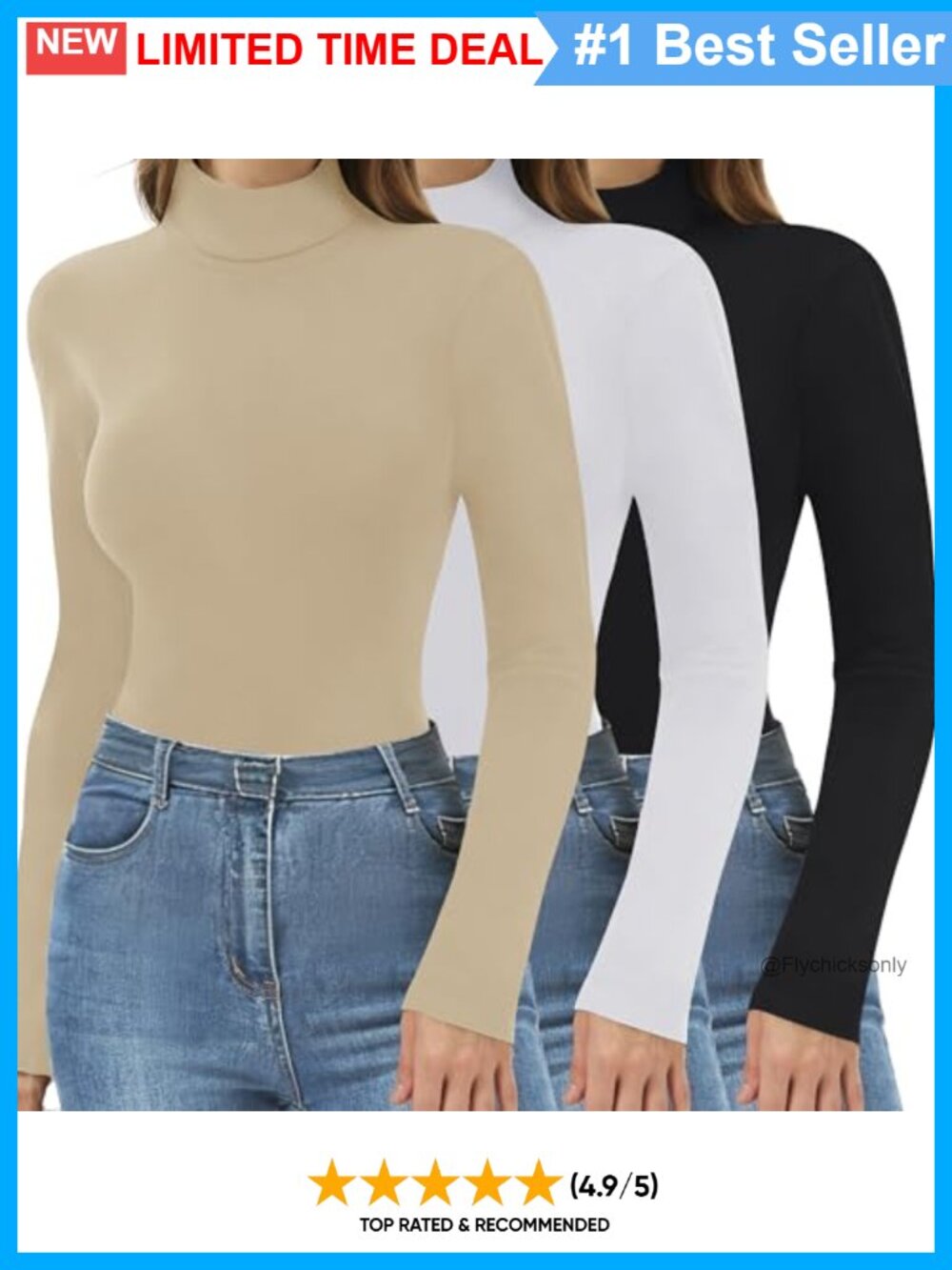 Fleece Lined Turtleneck Long Sleeve Base Layer Top Slim Fit Winter Shirt